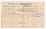1893 November 24: Voucher, U.S. v. Willie Little Dove, introducing and selling whisky; includes costs of per diem and mileage; Tiler Tilden(?), witness; George J. Crump, U.S. marshal; J.W. Clark, commissioner; Stephen Wheeler, clerk
