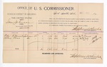 1893 December 11: Voucher, U.S. v. Sam Johnson, introducing spirituous liquors; includes costs of per diem and mileage; Ode Pitcock, Alex Ross, witnesses; W.R. Cravens, witness to signature; George J. Crump, U.S. marshal; Stephen Wheeler, commissioner