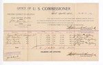 1893 December 12: Voucher, U.S. v. William Harlow, introducing spirituous liquors; includes costs of per diem and mileage; James Choate, W. Martin, George Hill, J.S. Lang, John Jacobs, witnesses; W.J. Flemming, witness to signatures; George J. Crump, U.S. marshal; Stephen Wheeler, commissioner; James L. Read, district attorney