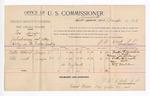1893 December 12: Voucher, U.S. v. Tom Scraper, introducing and selling whisky; includes costs of per diem and mileage; Walter Mitchell, Peter Snell, witnesses; Joe Wilson, W.J. Haddon, witnesses to signatures; George J. Crump, U.S. marshal; J.W. Clark, commissioner