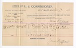 1893 December 19: Voucher, U.S. v. Noble Dennie, assault with intent to kill; includes costs of per diem and mileage; Lizzie Martin, J.B. Williams, witnesses; James Brizzolara, commissioner