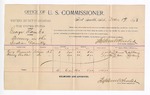 1893 December 19: Voucher, U.S. v. George Rambo, larceny; includes costs of per diem and mileage; Perry Russell, Fanny Baker, witnesses; W.J. Flemming, witness to signatures; George J. Crump, U.S. marshal; Stephen Wheeler, commissioner