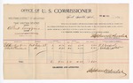 1893 December 29: Voucher, U.S. v. Albert Scoggins, assault with intent to kill; includes costs of per diem and mileage; G.E. Everhart, Charles Cleveland, witnesses; George J. Crump, U.S. marshal; Stephen Wheeler, commissioner