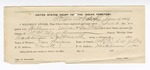 1894 January 15: Certificate of employment, A. Beagle, guard; William Mitch, Fred Miller, prisoners; W.H. Mead, deputy marshal; Tom Harper, witness of signature