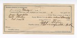 1894 February 13: Voucher, U.S. v. Jesse Cogsdell, introducing and selling spirituous liquors; includes costs of service of warrant, mileage on writ, feeding prisoner; Will Preston, deputy marshal; J.W. Clark, justice of the peace; Stephen Wheeler, commissioner; George Stein, guard