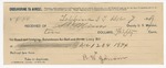 1894 December 07: Receipt, S.T. Minor, deputy marshal; R.W. Johnson, signature; includes cost of livery bill