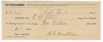 1894 December 07: Receipt, of P.H. Patton; includes cost of horse for hire; J.T. Hutton, signature