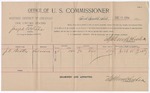 1894 December 12: Voucher, U.S. v. Joseph White, larceny; Stephen Wheeler, commissioner; J.N. Beatty, witness; G.J. Crump, U.S. marshal
