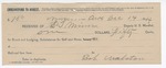1894 December 14: Receipt, of S.T. Minor, deputy marshal; Bob Walston, signature