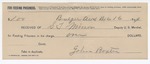 1894 December 16: Receipt, of S.T. Minor, deputy marshal; John Boxter, signature
