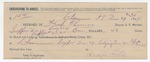 1894 December 30: Receipt, of Heck Thomas, deputy marshal; to Gibbs Hotel for meals and lodging