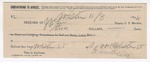 1894 November 14: Reciept, of J.B. Lee, deputy marshal; to S. McAlester for livery bill; to John Clark for board and lodging; to John Thomas for feeding prisoners; to William R. Craig for feeding prisoners; to Will Watson for feeding prisoner; to John Calhurn for feeding prisoner; to J. Lambert for feeding prisoners; attached, certificate of employment fo George Payne, guard, over Charles Ridge and Lenard McDonald, prisoners