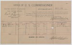 1894 November 20: Voucher, U.S. v. Bob Johnson, introducing liquors; includes cost of per diem and mileage; Stephen Wheeler, commissioner; G.J. Crump, U.S. marshal; W.U. Thornton, Robert Brown, witnesses