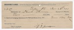 1894 November 21: Receipt, of Heck Thomas, deputy marshal; to J.D. Jameson for one day with team