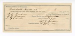 1894 August 3: Certificate of employment, of C.J. Jordan, of Coffeyville, Kansas, for assisting E.D. Jackson, deputy marshal; Huk Tompson, prisoner