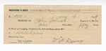 1894 August 4: Receipt, received of John Salmon, deputy marshal, to W.H. Karney, for board, lodging and subsistence for self