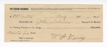 1894 August 4: Receipt, received of John Salmon, deputy marshal, to W.H. Karney, for feeding prisoner