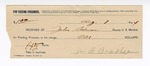 1894 August 7: Receipt, received of John Salmon, deputy marshal, to W.B. Brashear, for feeding prisoner