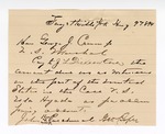 1894 August 9: Voucher, U.S. v. Ula Hyada, introducing and selling whiskey; John Parchum, Sam Russell, witnesses; E.B. Harrison, commissioner; George J. Crump, U.S. marshal; J.L. Dickson, cashier; includes cost of mileage and service