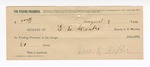 1894 August 9: Receipt, received of E.L. Drake, deputy marshal, to Dora L. Baker, for feeding prisoner