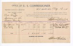 1894 August 13: Voucher, U.S. v. Cal Brutin, larceny; George Stovall, Edward King, George King, witnesses; Stephen Wheeler, commissioner; G.J. Crump, U.S. marshal; includes cost of mileage and service