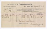 1894 August 16: Voucher, U.S. v. J.B. Freeman, larceny; Nancy Scott, Emma Scott, David Colenell, witnesses; G.J. Crump, U.S. marshal;  James Brizzolara, commissioner; includes cost of per diem and mileage
