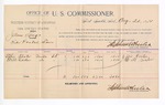 1894 August 20: Voucher, U.S. v. James Linggo, violating postal laws; Effie Foster, Will Gordon, witnesses; G.J. Crump, U.S. marshal; Stephen Wheeler, commissioner; includes cost of per diem and mileage