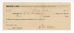 1894 August 27: Voucher, U.S. v. Edridge Poll, introducing and selling spiritous liquors; E.A. Parker, deputy marshal; Stephen Wheeler, commissioner; receipt to G.W. Waller, for horse, livery bill; receipt to D. Fenaye, for feeding a prisoner; Tom Edmunds, Thomas Claypool, Jane Bibles, witnesses; I.M. Dodge, deputy clerk; includes cost of mileage and service