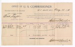 1894 August 31: Voucher, U.S. v. Fred Smith, larceny; J.N. White, William Robinson, witnesses; G.J. Crump, U.S. marshal; Stephen Wheeler, commissioner; includes cost of per diem and mileage