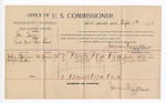 1894 September 1: Voucher, U.S. v. Joe Sam, violating internal revenue law; John Stizier, Joseph Baker, witnesses; G.J. Crump, U.S. marshal; James Brizzolara, commissioner; includes cost of per diem and mileage