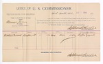 1894 September 7: Voucher, U.S. v. Minnie Jones, larceny; Mollie Carroll, witness; G.J. Crump, U.S. marshal; Stephen Wheeler, commissioner; includes cost of per diem and mileage