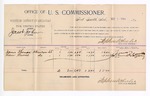 1894 September 14: Voucher, U.S. v. Jacob John, larceny; James Thomas, Sam Curiel, witnesses; G.J. Crump, U.S. marshal; Stephen Wheeler, commissioner; includes cost of per diem and mileage