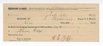 1894 September 14: Voucher, U.S. v. Dick Gootoeskey (alias Pickup Wolf), introducing and selling spiritous liquors; S. Bowers, deputy marshal; E.B. Harrison, commissioner; Joe Miller, guard; receipt, to Daniel Carl for feeding prisoner; to W.D. Goff for livery bill; includes cost of mileage and service