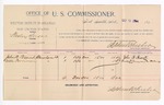 1894 September 15: Voucher, U.S. v. Wesley Sugar, Larceny; John B. Brant, Willie Perryman, witnesses; G.J. Crump, U.S. marshal; Stephen Wheeler, commissioner; includes cost of mileage and per diem