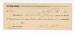 1894 September 16: Receipt, Grant Johnson, deputy marshal; to Sarah Statan for feeding prisoners