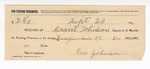 1894 September 20: Receipt, of Grant Johnson, deputy marshal; to Rose Johnson for feeding prisoner