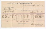 1894 September 28: Voucher, U.S. v. Theodore Wiseman, robbery; William Verney, Moses Johnson, John Delawder, witnesses; G.J. Crump, U.S. marshal; Stephen Wheeler, commissioner; includes cost of mileage and per diem