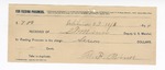 1894 October 1: Receipt, of S.T. Minor, deputy marshal; to M.F. Minor for feeding prisoner