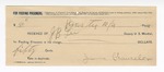 1894 October 4: Receipt, of to James Chancellor, for feeding prisoner; J.B. Lee, deputy marshal; includes cost