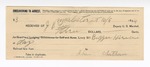 1894 October 6: Receipt, for J.B. Lee, deputy marshal; to J. Latham for buggy hire for one day