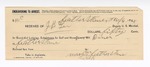1894 October 6: Receipt, for J.B. Lee, deputy marshal; to J. Latham for board, lodging and subsistence; to Mary Featherstone for diner