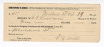 1894 October 19: Receipt, of G.P. Lawson, deputy marshal; to W. Smith for livery bill