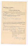 1894 November 5: Writ of arrest, for John J. Potts, introducing spirituous liquors; Isaac C. Parker, judge; Stephen Wheeler, clerk; I.M. Dodge, deputy clerk