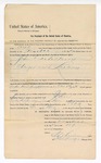 1894 November 5: Writ of arrest, for John Castleberry, larceny; Isaac C. Parker, judge; Stephen Wheeler, clerk; I.M. Dodge, deputy clerk