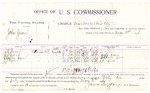 1896 May 02: Voucher, U.S. v. John Green, murder; includes cost per diem and mileage; J.N. Burner, Jeff Green, Martin Carr, J.J. Carr, witnesses; James Brizzolara, commissioner; George J. Crump, U.S. marshal