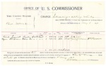 1896 May 04: Voucher, U.S. v. Bud Moore, introducing and selling whiskey; includes cost per diem and mileage; Stephen Wheeler, commissioner; George J. Crump, U.S marshal; Birch Lynch, Byron Dickerson, witnesses; WT Harmon, witness of signatures