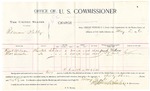 1896 May 05: Voucher, U.S. v. Roman Kelly, larceny; includes cost per diem and mileage; Stephen Wheeler, commissioner; George J. Crump, U.S. marshal; Frank Wilson, Thomas Secula, witnesses; L. Graves, witness of signatures