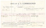 1896 May 07: Voucher, U.S. v. Mont Skinner, larceny; includes cost per diem and mileage; James Brizzolara, commissioner; George J. Crump, U.S. marshal; M.H. Phillips, C.V. McCoffee, witnesses