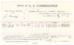 1896 May 12: Voucher, U.S. v. Jo Bradley, introducing and selling whiskey; includes cost per diem and mileage; Stephen Wheeler, E.B. Harrison, commissioner; George J. Crump, U.S. marshal; William Terrel , John Morton, witnesses; George Cooper, witness of signature