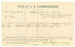 1896 May 21: Voucher, U.S. v. Eli Perkins, violating intercourse laws; includes cost per diem and mileage; James Brizzolara, commissioner; George J. Crump, U.S. marshal; John Dyer, witness